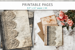 lace paper junk journal pages, scrapbook paper Product Image 5