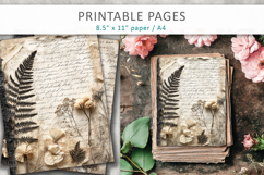 antique paper junk journal pages, paper craft background Product Image 3