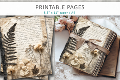 antique paper junk journal pages, paper craft background Product Image 4