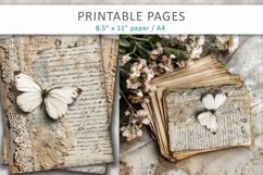 antique paper junk journal pages, paper craft Product Image 4