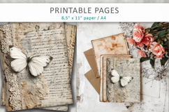 antique paper junk journal pages, paper craft Product Image 5