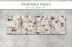 vintage letters junk journal pages, aged paper background Product Image 2