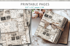 vintage letters junk journal pages, aged paper background Product Image 1