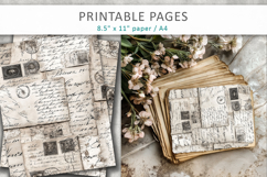 vintage letters junk journal pages, aged paper background Product Image 4