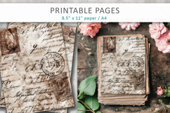 antique letters junk journal pages, vintage ephemera Product Image 1