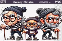 Grumpy Old Man Clipart | Funny Old Man Sublimation Product Image 1
