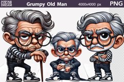 Grumpy Old Man Clipart | Funny Old Man Sublimation Product Image 1