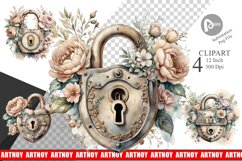Old Padlock Clipart Product Image 1