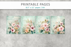 vintage floral junk journal, floral paper Product Image 2