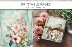 vintage floral junk journal, floral paper Product Image 1