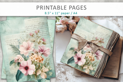 vintage floral junk journal, floral paper Product Image 4