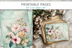 vintage floral junk journal, floral paper Product Image 5