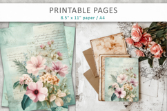vintage floral junk journal, floral paper Product Image 6