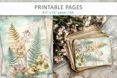 romantic botanical junk journal, floral scrapbook Product Image 5