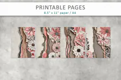 grunge junk journal backgrounds, scrapbook paper Product Image 2