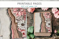 grunge junk journal backgrounds, scrapbook paper Product Image 1
