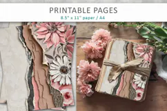 grunge junk journal backgrounds, scrapbook paper Product Image 3