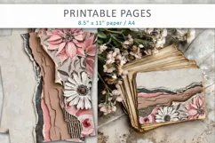 grunge junk journal backgrounds, scrapbook paper Product Image 4