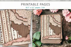 junk journal backgrounds, torn paper texture Product Image 2