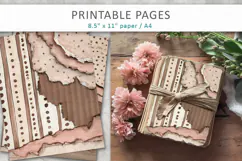 junk journal backgrounds, torn paper texture Product Image 1