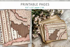 junk journal backgrounds, torn paper texture Product Image 5