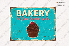 Old School Chocolate Cupcake Bakery Sign PNG, Product Image 1