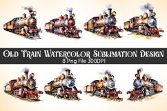 Old Train Watercolor Sublimation Bundle Product Image 1