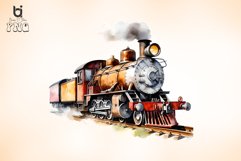 Old Train Watercolor Sublimation Bundle Product Image 6