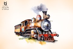 Old Train Watercolor Sublimation Bundle Product Image 8