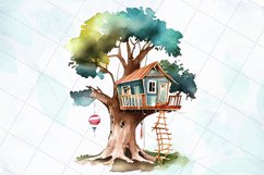 Old Treehouse And Swing Watercolor Sublimation Clipart Product Image 7