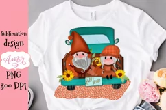 fall gnomes sublimaiton design for tshirts
