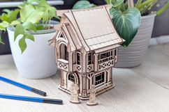 Medieval House Laser Cut File - Plywood Model Plan Product Image 6