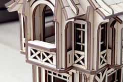 Medieval House Laser Cut File - Plywood Model Plan Product Image 2