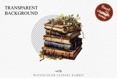 Old Vintage Books Stack Watercolor Clipart PNG Victorian Art Transparent Print for invitation t-shirt designs sublimation kids printable digital junk journaling watercolor old Vintage Books Stack png clipart jpeg sublimation clip art, nursery wall art