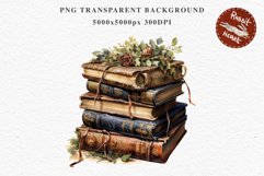 Old Vintage Books Stack Watercolor Clipart PNG Victorian Art Transparent Print for invitation t-shirt designs sublimation kids printable digital junk journaling watercolor old Vintage Books Stack png clipart jpeg sublimation clip art, nursery wall art