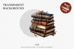 Old Vintage Books Stack Watercolor Clipart PNG Victorian Art Transparent Print for invitation t-shirt designs sublimation kids printable digital junk journaling watercolor old Vintage Books Stack png clipart jpeg sublimation clip art, nursery wall art