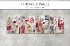 botanical collage junk journal, floral artwork Product Image 2