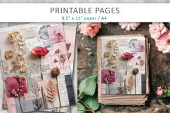 botanical collage junk journal, floral artwork Product Image 3