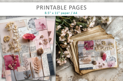 botanical collage junk journal, floral artwork Product Image 5