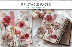 vintage floral junk journal, handmade style Product Image 4
