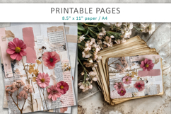 vintage floral junk journal, handmade style Product Image 5