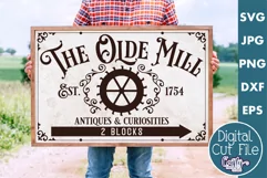 Vintage Farmhouse Home Sign | Old Mill Wall Art Svg Product Image 1