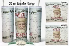 Vintage Old Time Santa Christmas 20 oz. Tumbler Sublimation Product Image 1