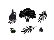 Olive branches Svg. Bundle olive tree, oil jug, drop. SVG. Product Image 3