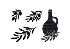 Olive branches Svg. Olive oil jug. Svg, Vector decor. Png. Product Image 2