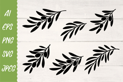 Olive branches with leaves. Svg, Vector cut files, Png. Product Image 1