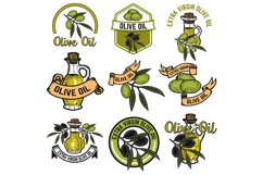 Set of Olive oil labels. Design elements for logo, emblem Product Image 1
