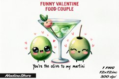 Funny Valentine&#039;s day Food Couple PNG. Product Image 1