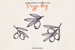 Hand Drawn Olive Branch Clipart Olive Illustration SVG PNG Product Image 1