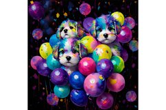 20 Oz Skinny Tumbler Oil Painting Puppy And Balloons Wraps Product Image 5